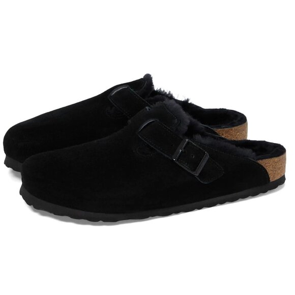 Birkenstock Boston Shearling Clogs Women's size 7-7.5, Black - Picture 1 of 6